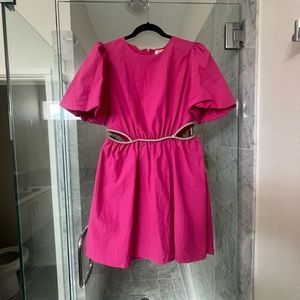 Wayf Hot Pink Cut-Out Mini Dress